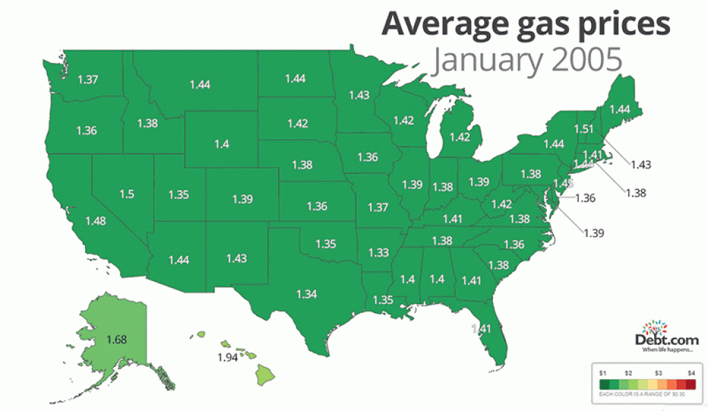 Interactive Map Of Gas Prices Over Time - Debt for Gas Prices Per State Map
