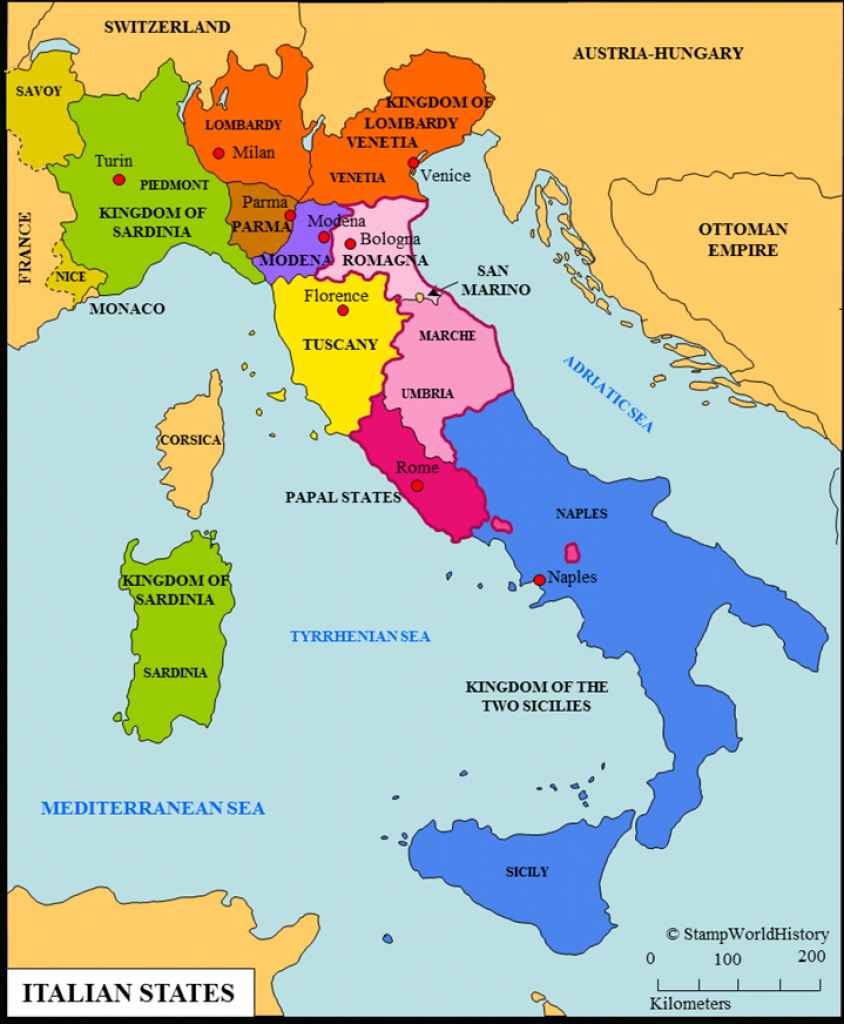 Italian States | 2.4.2.1 | G.o. Maps | Italy | Pinterest intended for Italian States Map