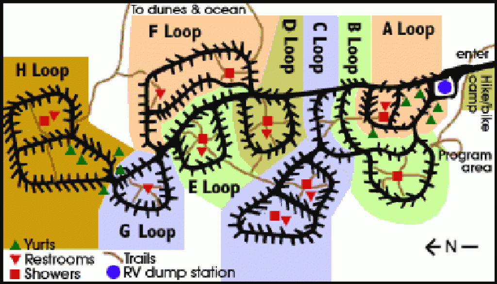 Jesse Honeyman State Park, Central Oregon Coast throughout Oregon State Parks Camping Map