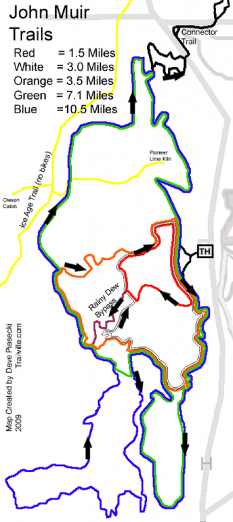John Muir Trail Map, Kettle Moraine State Forest - Hiking, Biking for Kettle Moraine State Park Map