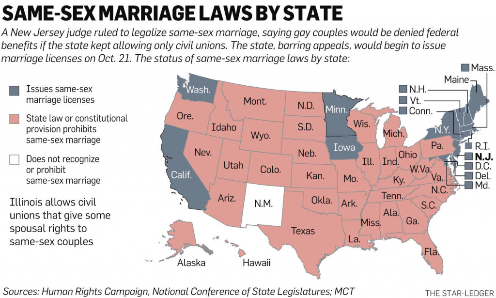 Judge Legalizes Same-Sex Marriage In New Jersey; Christie Vows To within Map Of States Legalized Gay Marriage