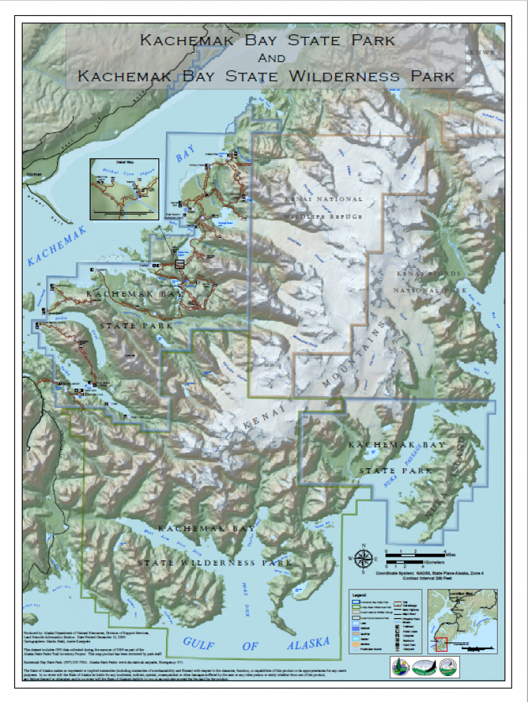 Kachemak Bay State Park Map throughout State Park Map