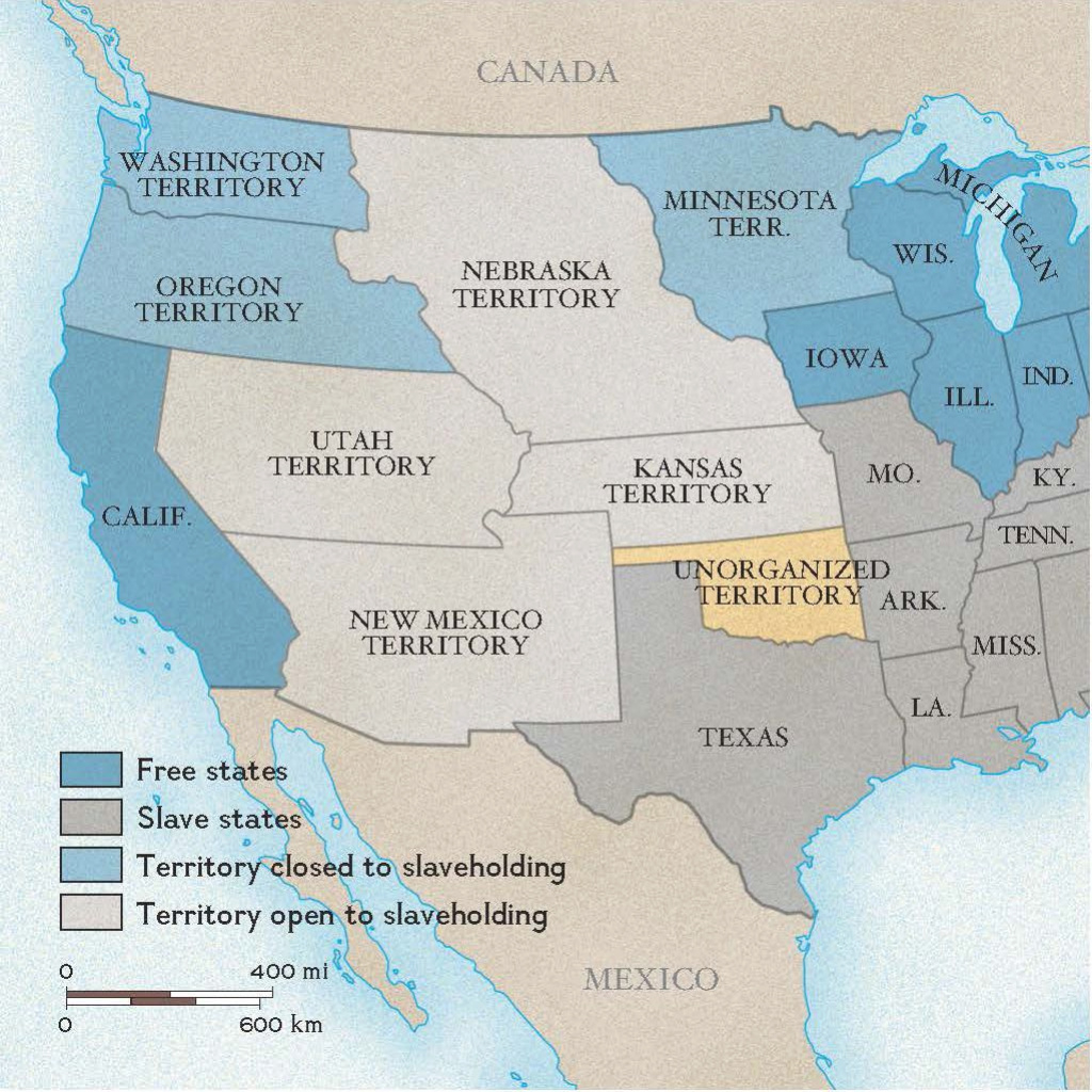 Kansas-Nebraska Act | National Geographic Society with Slave States And Free States Map