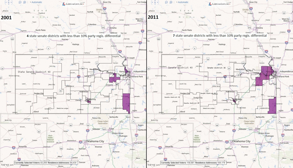 Kansas State Senate Districts With Less Than 10% Party Registration regarding Kansas State Senate Map