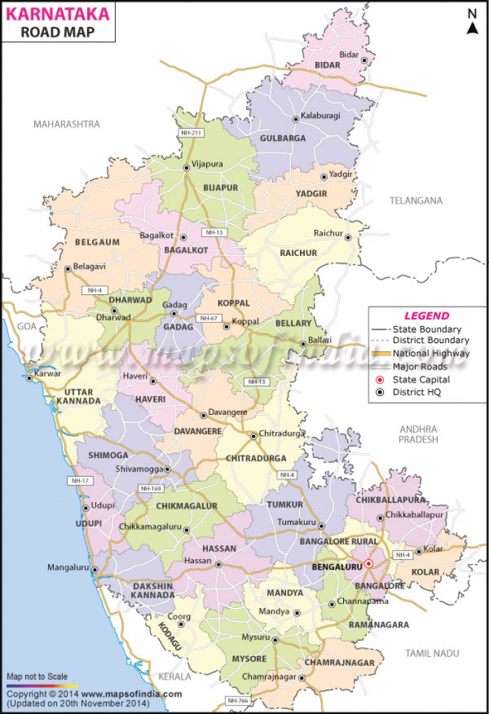 Karnataka Road Map within State Map Com