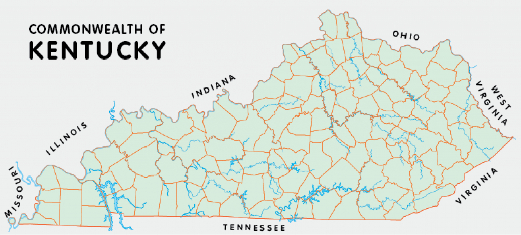 Kentucky Counties with Kentucky State Map With Cities And Counties