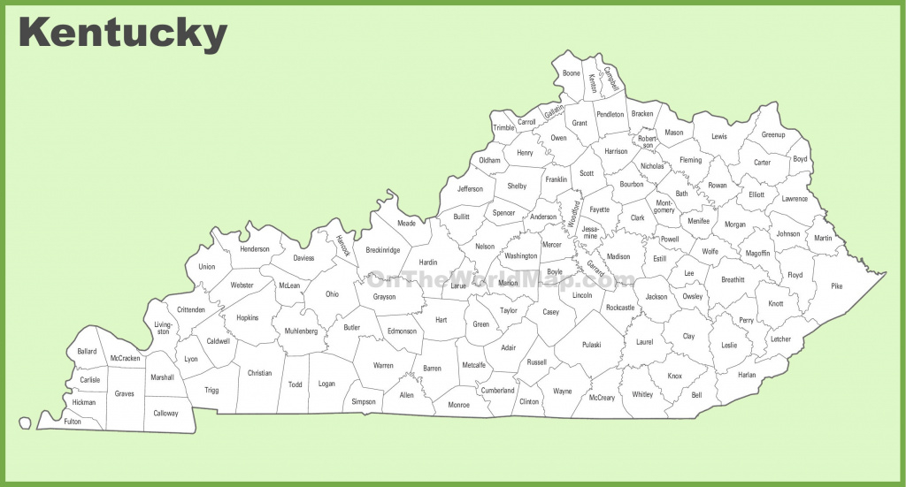 Kentucky County Map inside Kentucky State Map With Cities And Counties