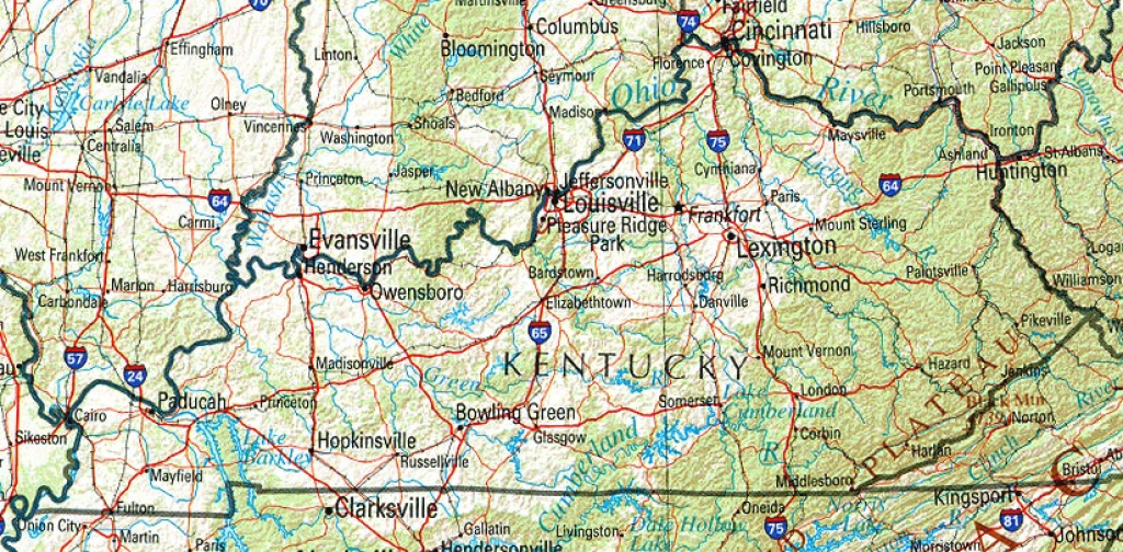 Kentucky Maps - Perry-Castañeda Map Collection - Ut Library Online with Map Of Kentucky And Surrounding States