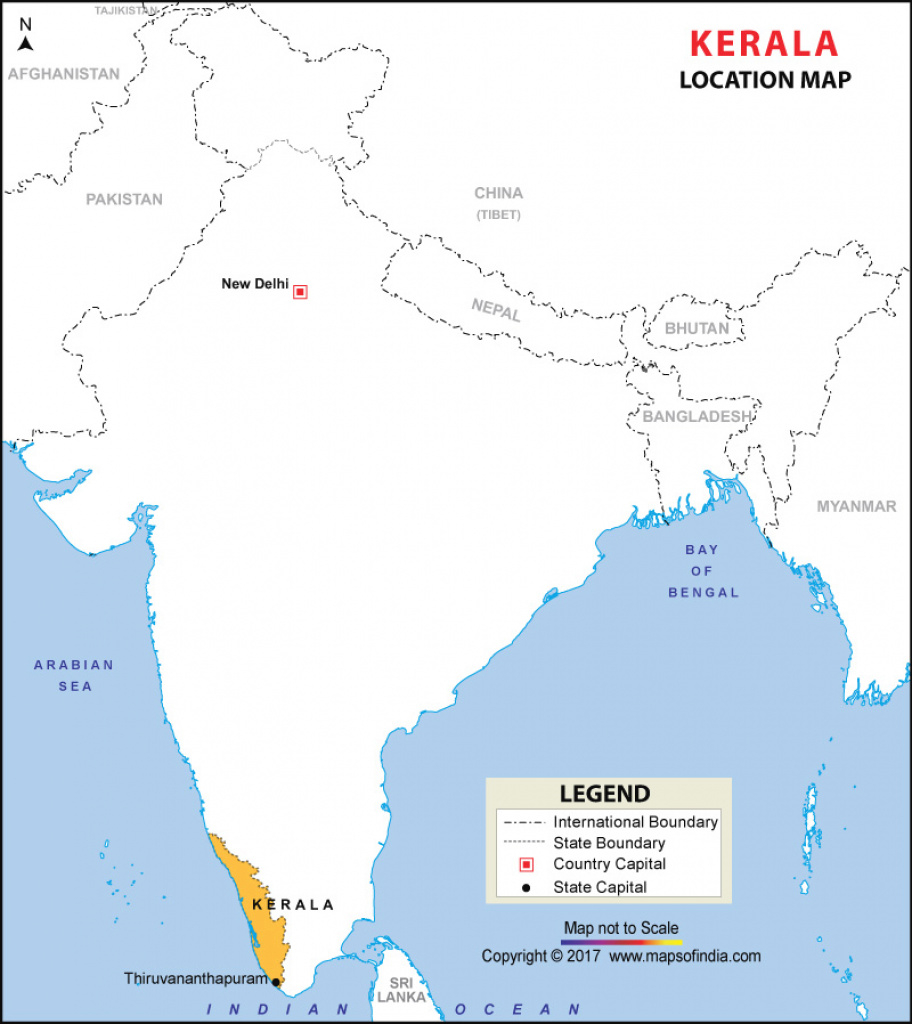 Kerala Location Map throughout Political Map Of Kerala State