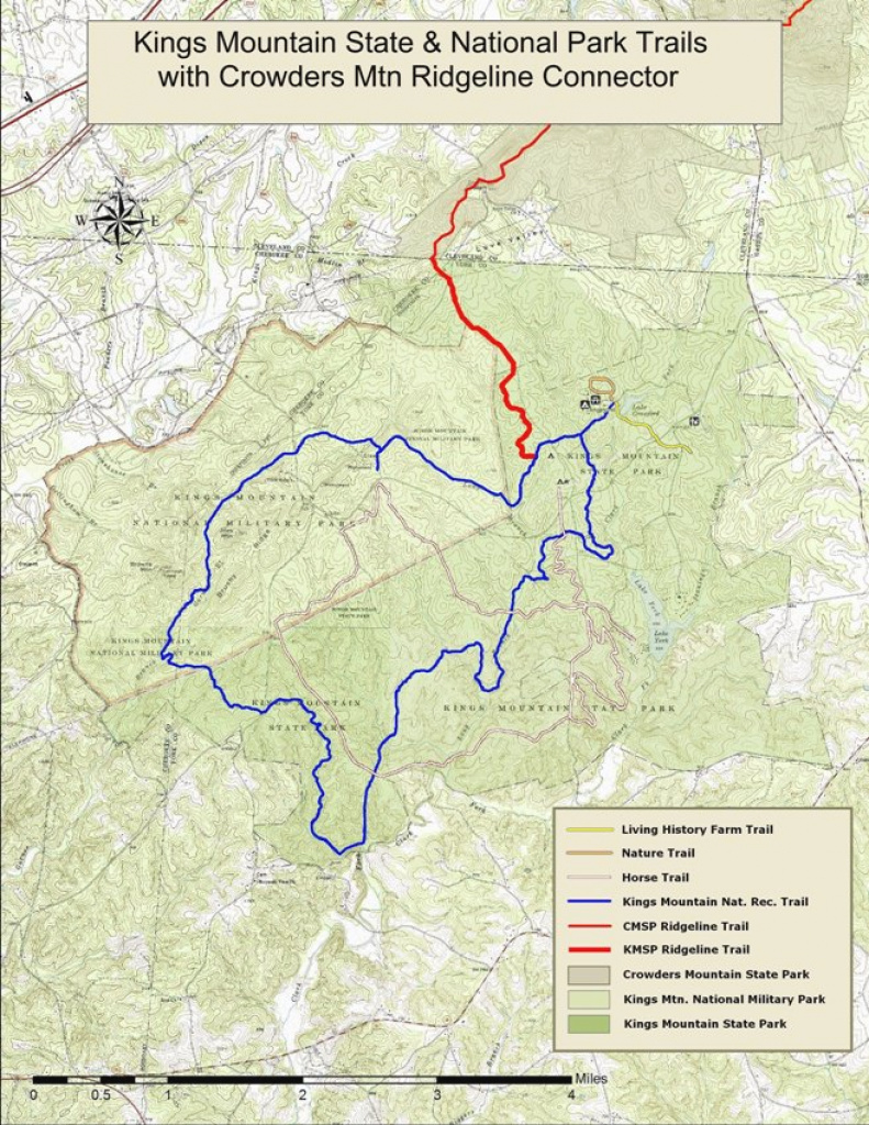 Kings Mountain State Park - Trailmeister with Crowders Mountain State Park Trail Map