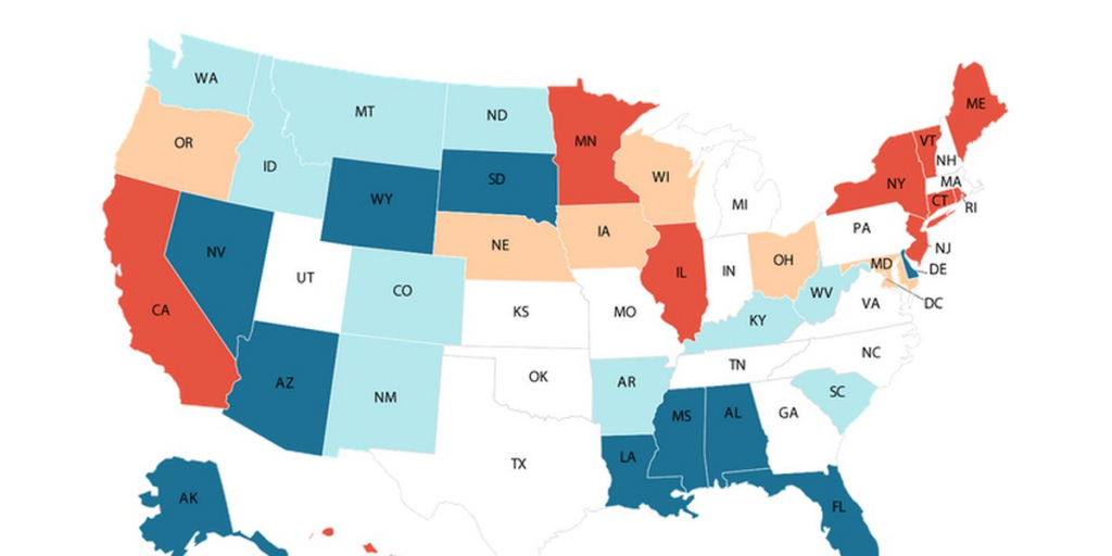 Kiplinger Releases Annual List Of Most And Least Tax-Friendly States inside Tax Friendly States Map