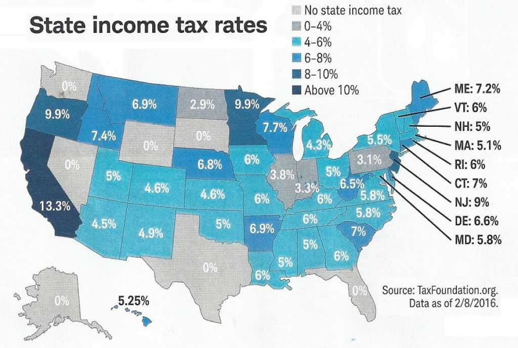 Kirk&amp;#039;s Market Thoughts: State Income Tax Rates Map For 2016 intended for State Income Tax Map