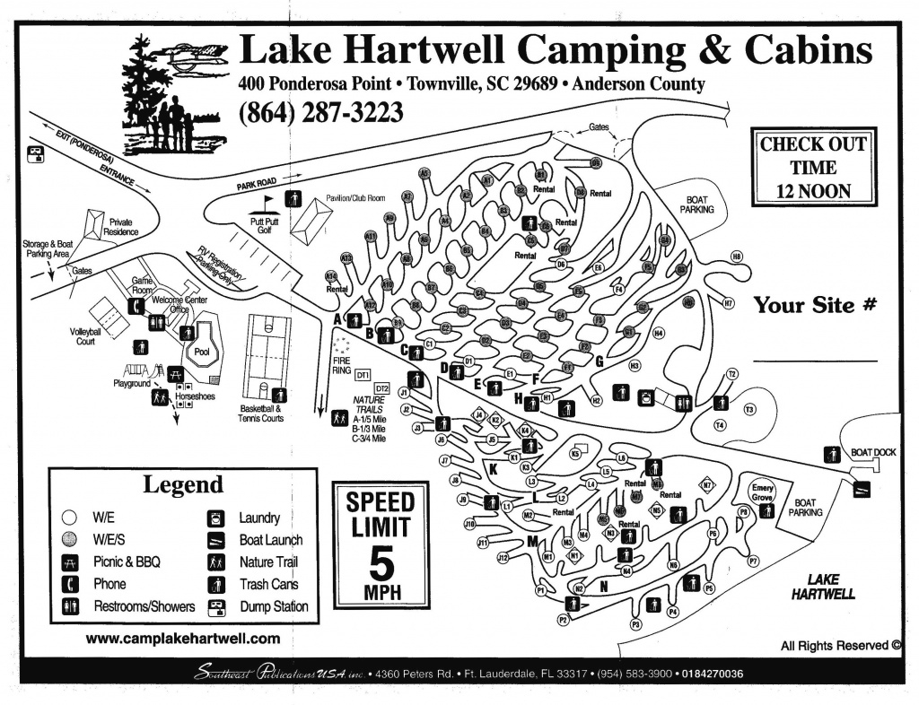 Lake Hartwell Camping And Cabins intended for Lake Hartwell State Park Campground Map