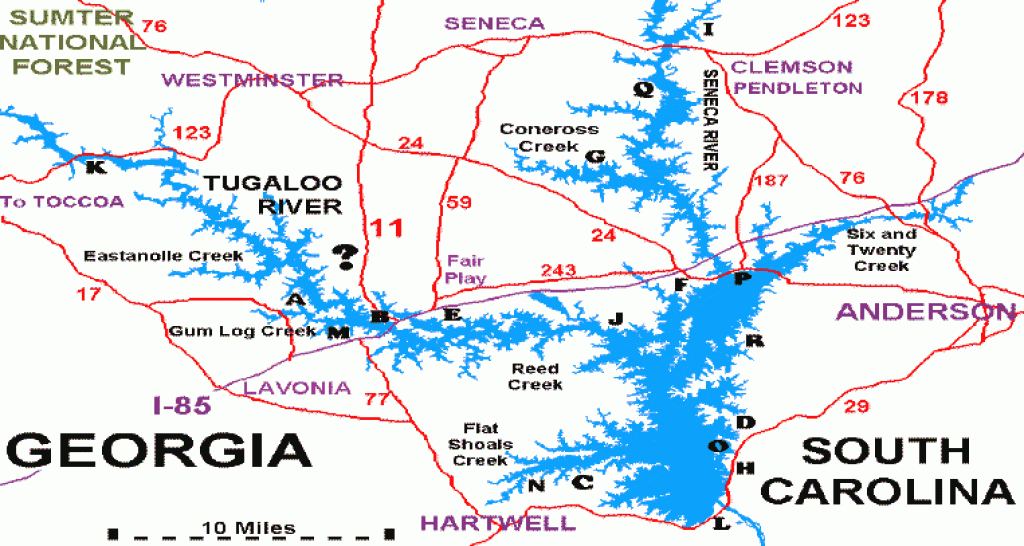 Lake Hartwell Recreation Areas for Lake Hartwell State Park Campground Map