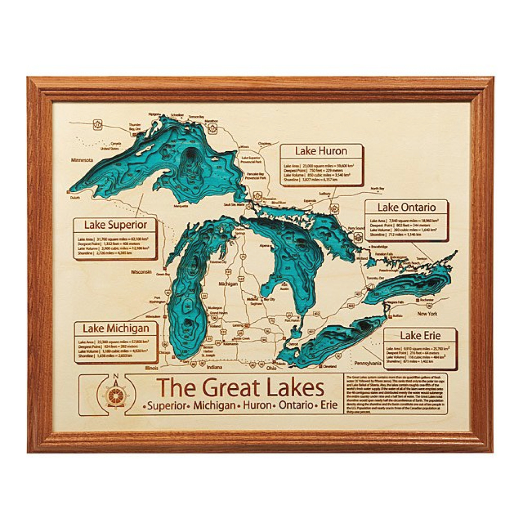 Lake Topography Art | Hand Crafted Lake Map Topography Art throughout Map Lake Erie Surrounding States