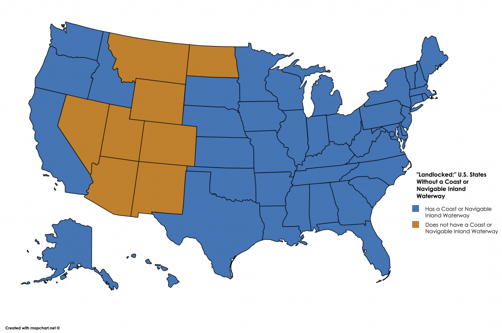Landlocked:&amp;quot; U.s. States Without A Coast Or Navigable Inland with Navigable Waters Of The United States Map