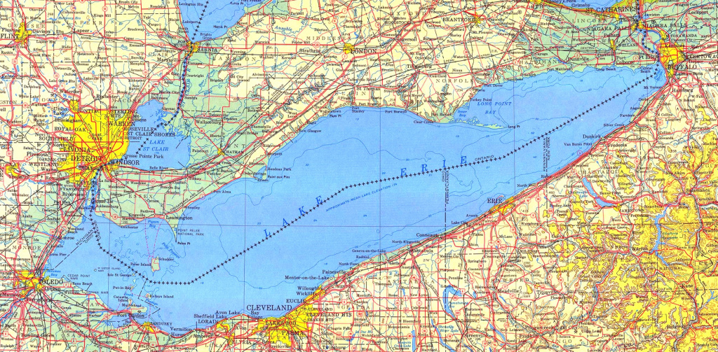 Large Detailed Map Of Lake Erie with Map Lake Erie Surrounding States