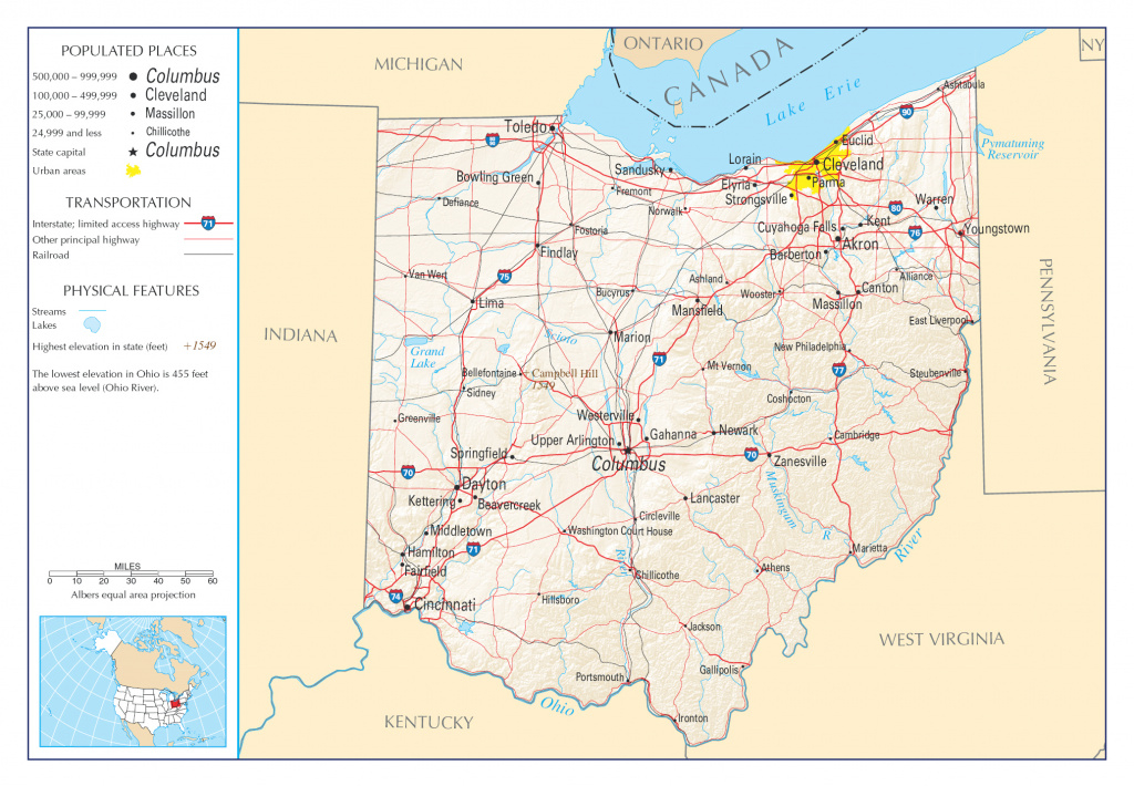 Large Detailed Map Of Ohio State. Ohio State Large Detailed Map throughout Ohio State Map Images