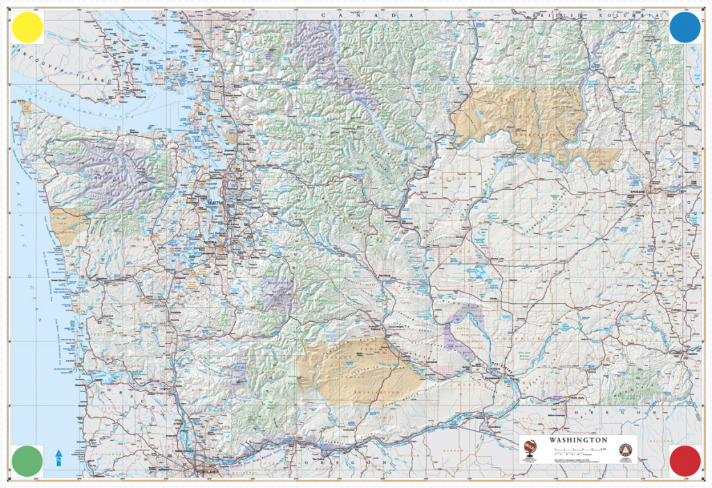 Large Detailed Physical And Road Map Of Washington. Washington Large throughout Detailed Road Map Of Washington State