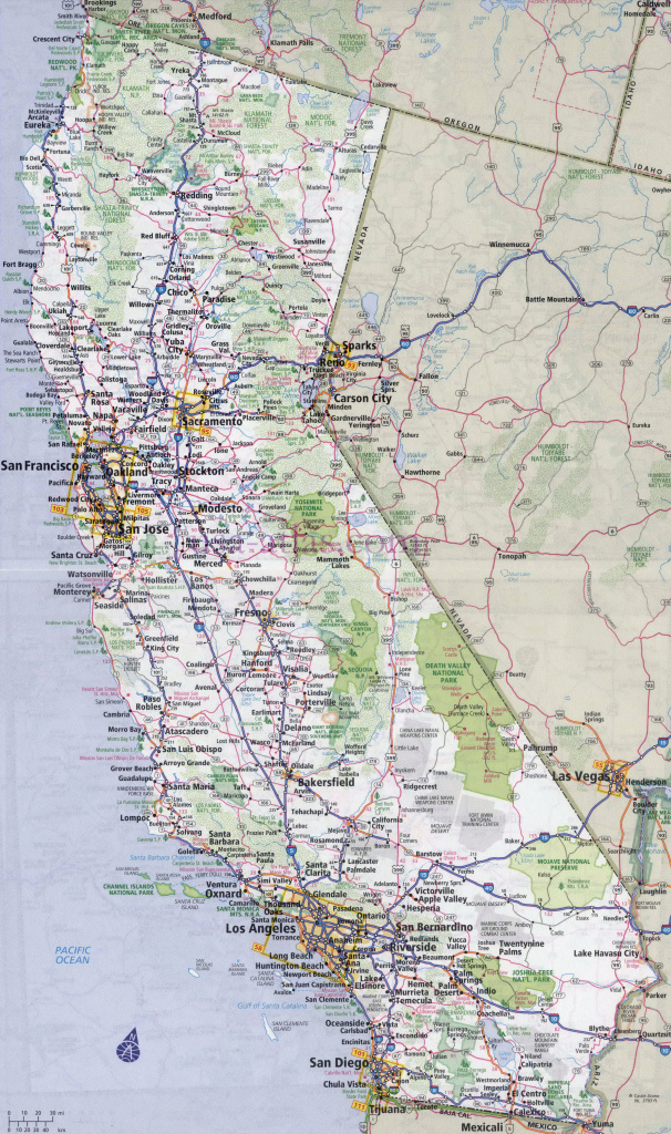 Large Detailed Road And Highways Map Of California State With All intended for California State Map By City