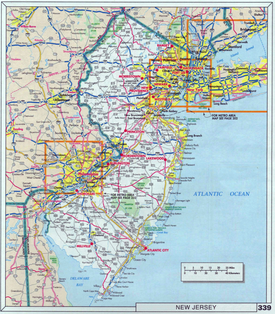 Large Detailed Roads And Highways Map Of New Jersey State With within Nj State Parks Map