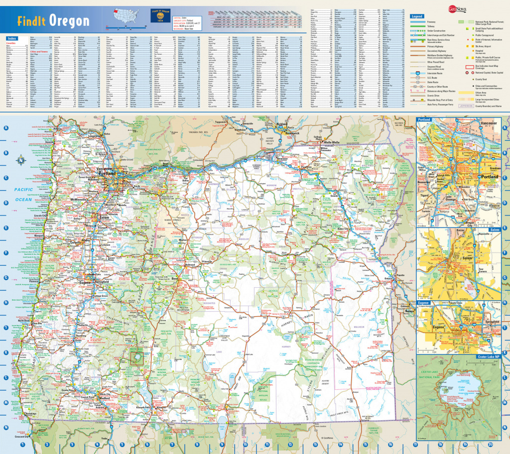 Large Roads And Highways Map Of Oregon State With National Parks And inside Oregon State Highway Map