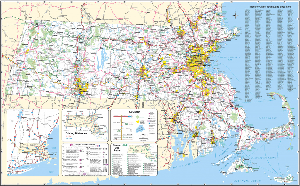 Large Scale Detailed Roads And Highways Map Of Massachusetts State inside Massachusetts State Parks Map