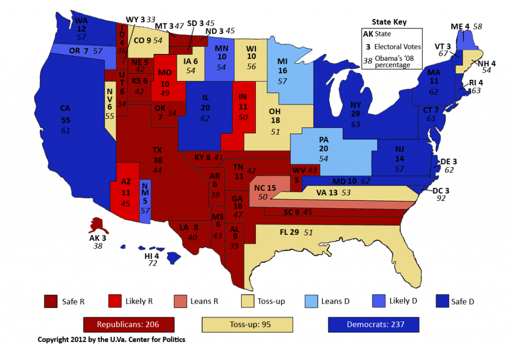 Larry J. Sabato&amp;#039;s Crystal Ball » Mapping The United States in State Political Map