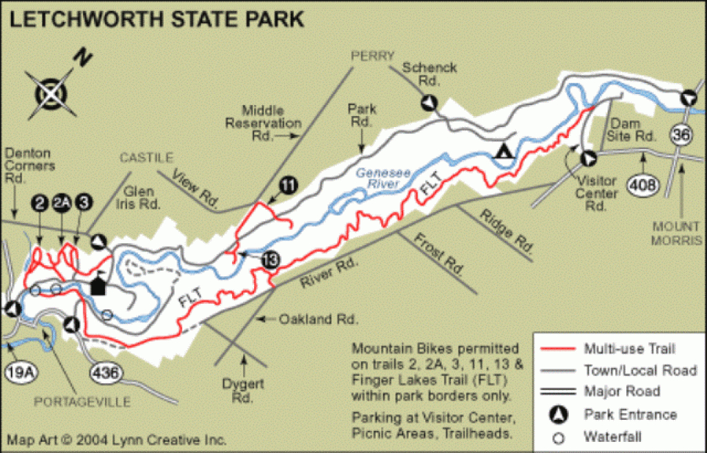 Letchworth State Park, Genesee River, Grand Canyon Of The East inside Letchworth State Park Trail Map