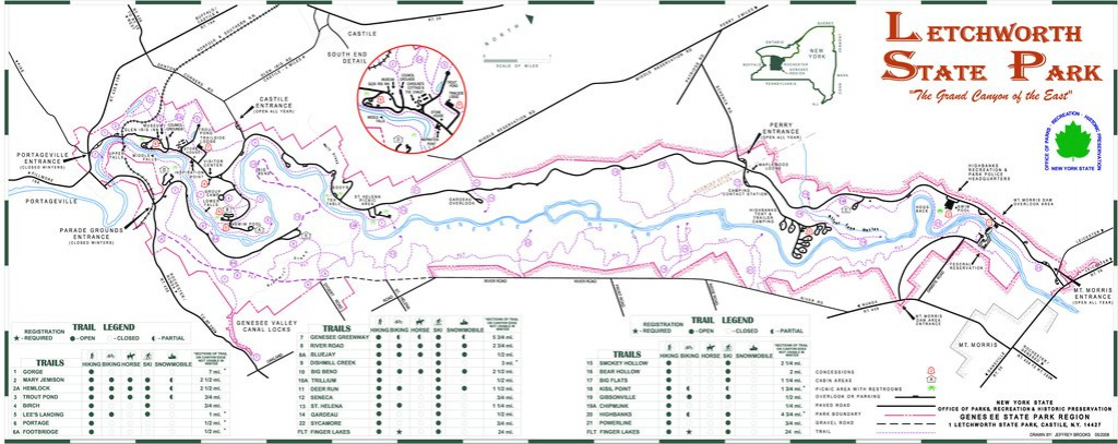 Letchworth State Park - Maplets inside Letchworth State Park Trail Map