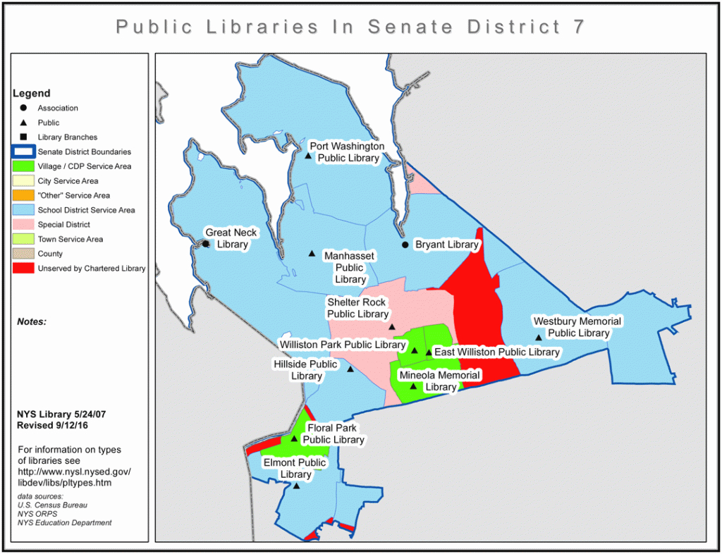 Libraries In New York State Senate District 7: Library Development in New York State Senate District Map
