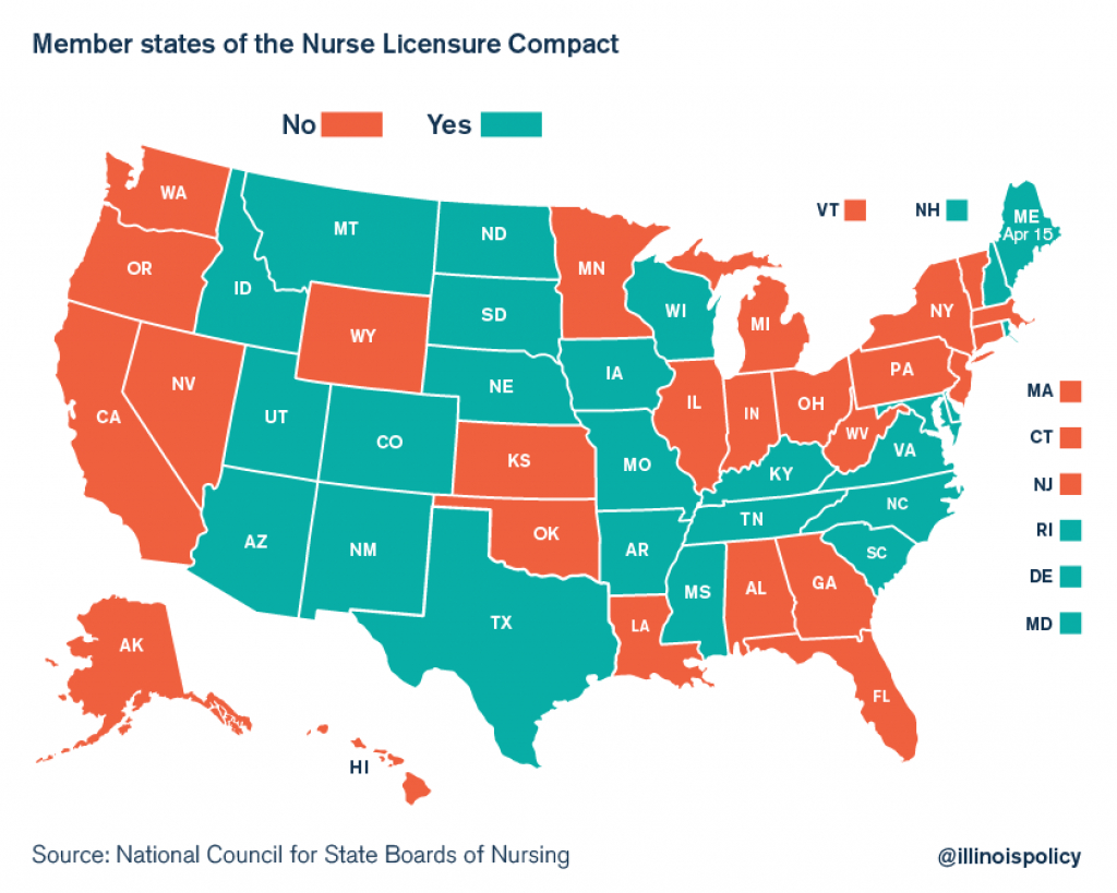 Licensing Laws May Create A Nursing Shortage, Leaving Sick, Elderly for Nursing Compact States Map