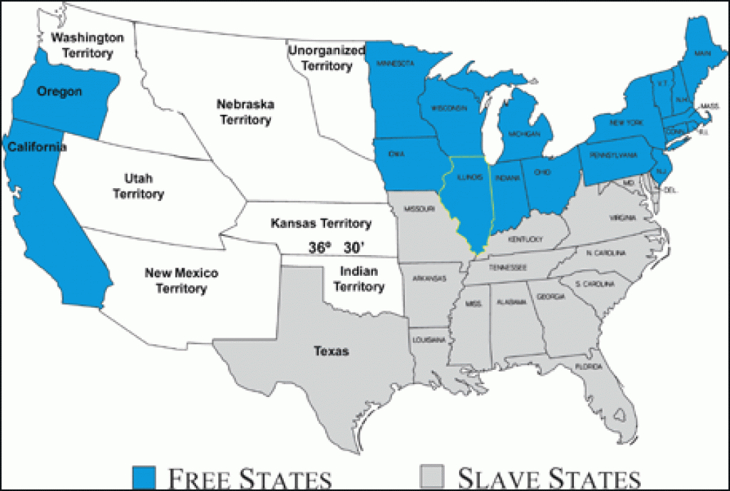 Lincoln Home National Historic Site --Locate 2 regarding Slave States And Free States Map