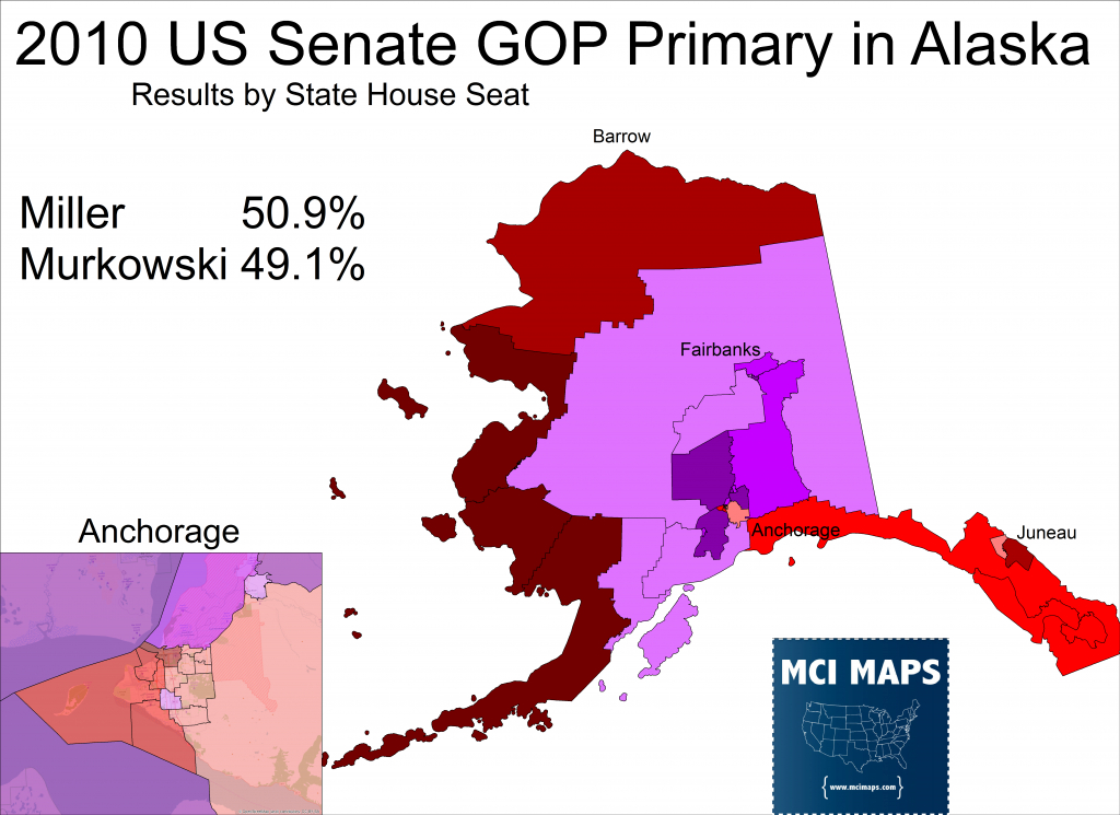 Lisa Murkowski&amp;#039;s Electoral Coalition – Mci Maps with regard to Alaska State Senate District Map
