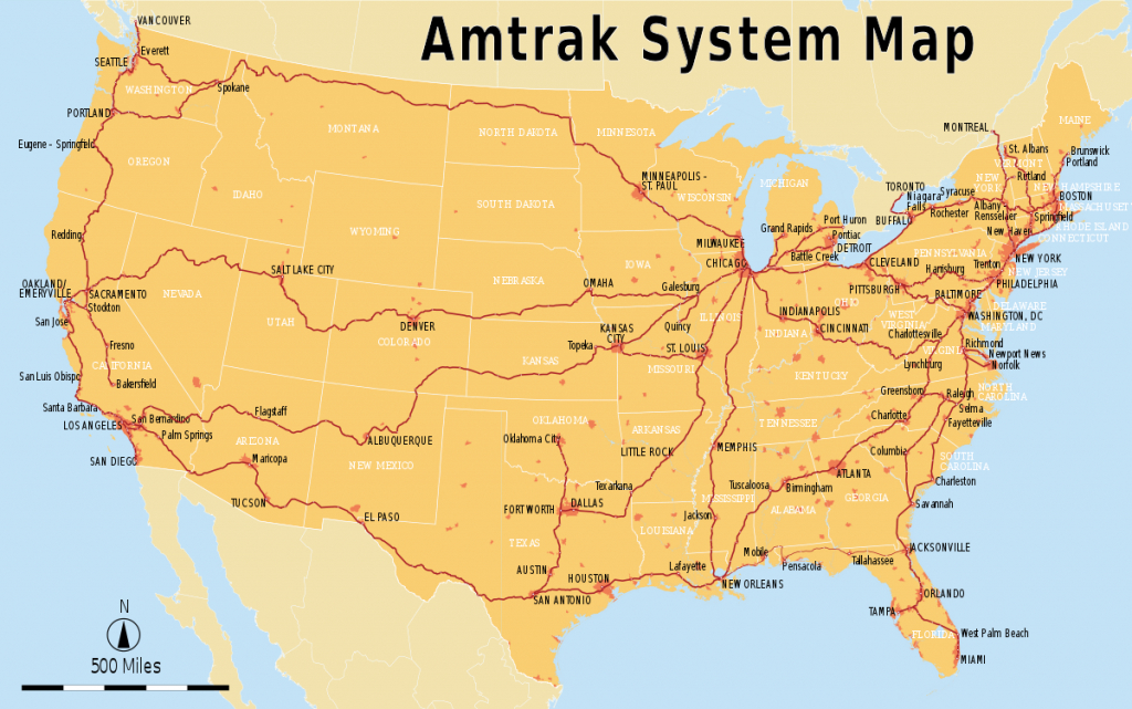 List Of Amtrak Routes - Wikipedia for United States Train Map