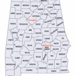 List Of Counties In Alabama   Wikipedia Within Alabama State Map With Counties