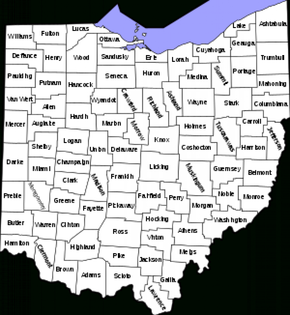 List Of Counties In Ohio - Wikipedia with regard to State Of Ohio County Map Pdf