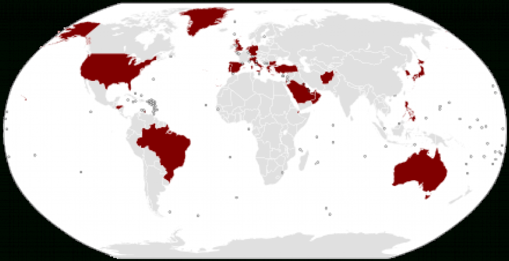List Of Countries With Overseas Military Bases - Wikipedia throughout United States Military Bases World Map