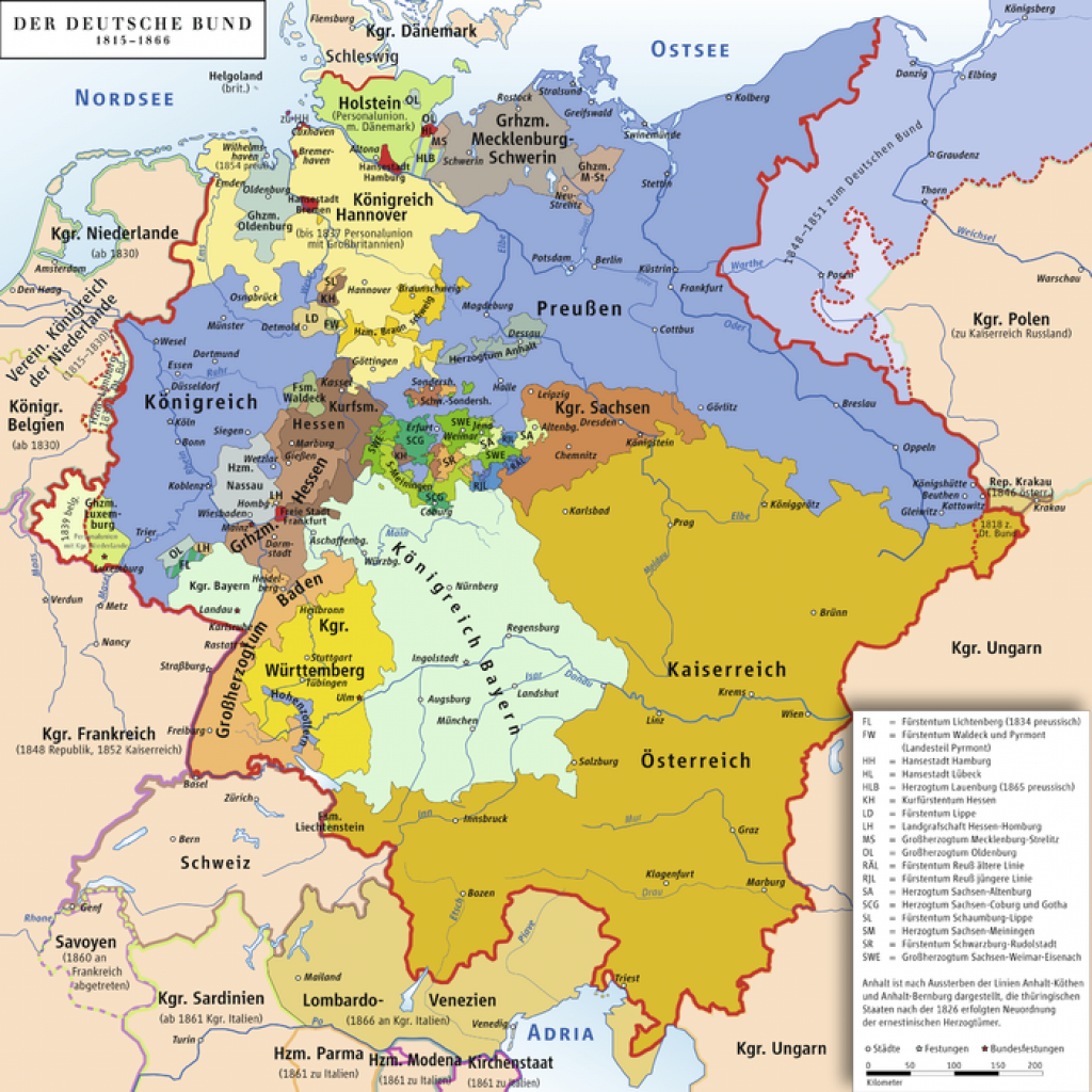 List Of Historic States Of Germany - Wikipedia throughout German States Map 1850