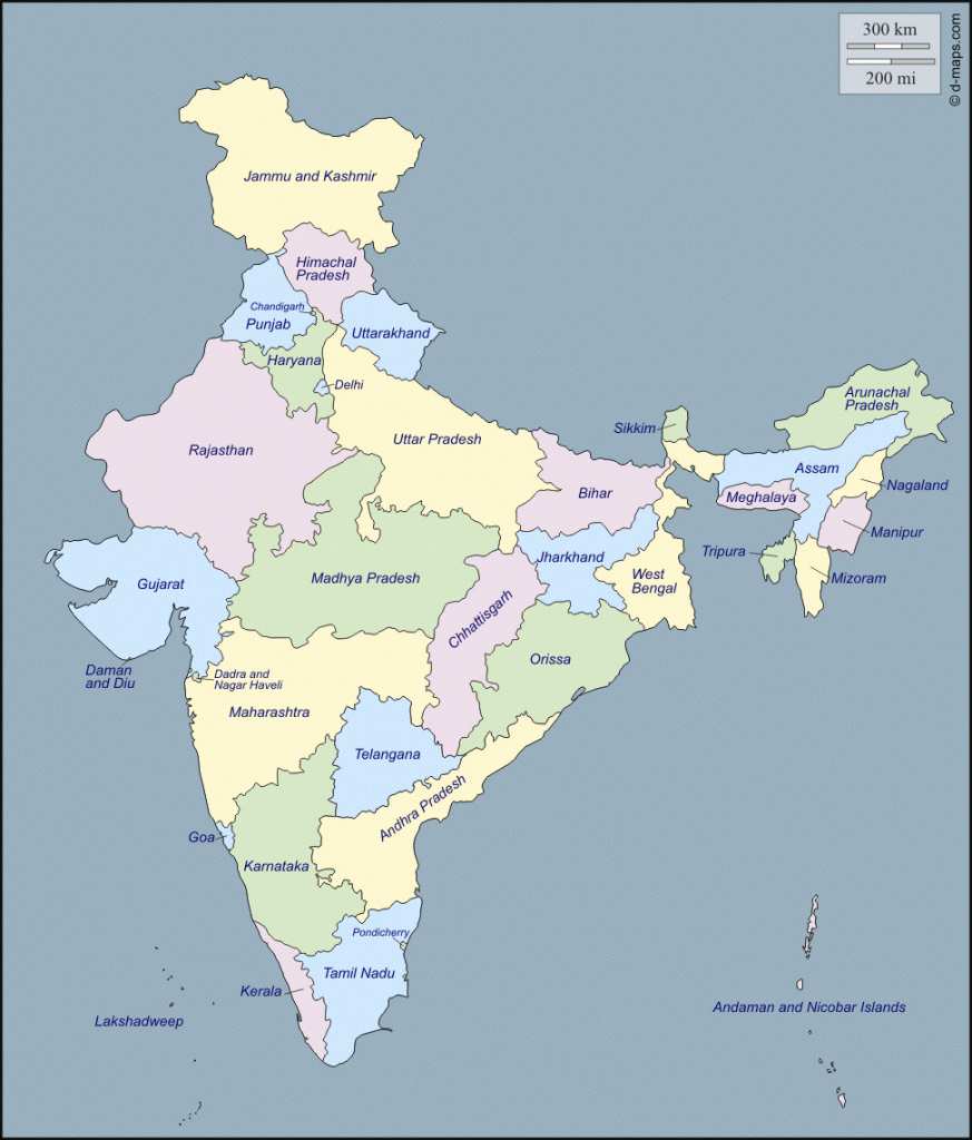 List Of India&amp;#039;s 29 States, Capitals And Chief Ministers – Go 4 Quiz with India Map With States Name In Hindi