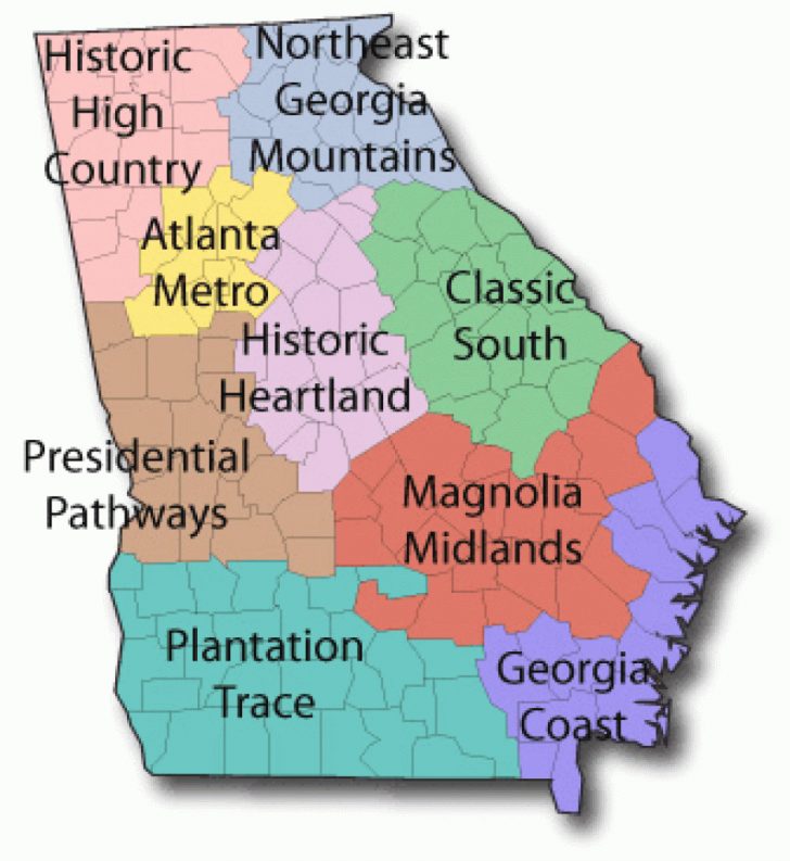 List Of Parks In Georgia Inside Georgia State Parks Map - Printable Map