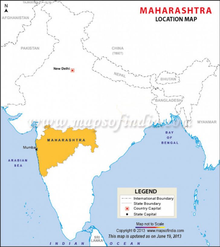 Physical Map Of Maharashtra State