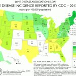 Lyme Disease Association | Map Of Lyme Disease Incidence Reported Regarding Lyme Disease By State Map