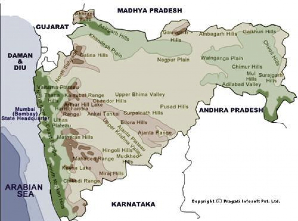 Maharashtra Geography, Lakes In Maharashtra, Maharashtra Climate in Physical Map Of Maharashtra State