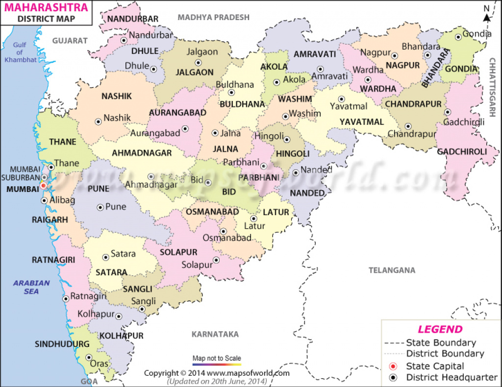 Maharashtra Map, Districts In Maharashtra in Physical Map Of Maharashtra State