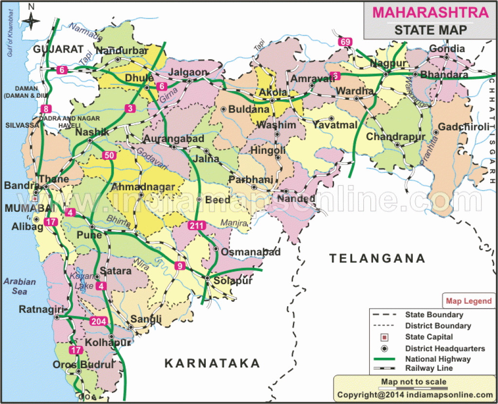 Maharashtra Map | Maharashtra State Map within Physical Map Of Maharashtra State
