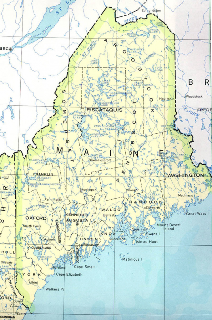 Maine Maps - Perry-Castañeda Map Collection - Ut Library Online with regard to Maine State Map Printable