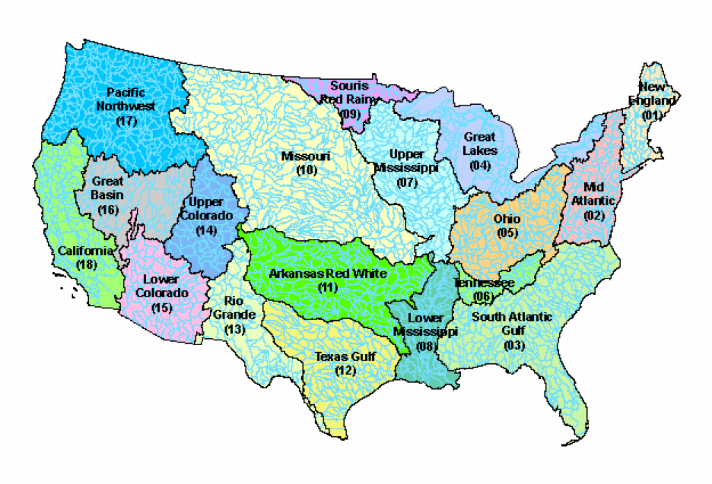 Major River Basins And 8-Digit Watersheds (Hucs) In The Conterminous with regard to Watershed Map Of The United States