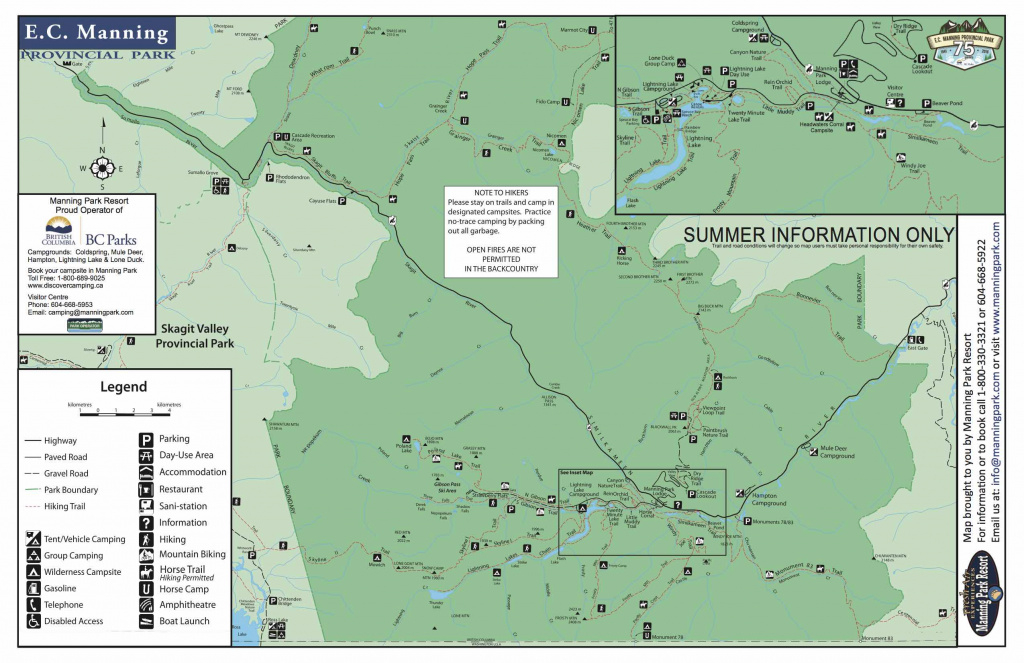 Manning Park Trail Maps | Hiking | Biking | Horseback Riding intended for Duck Lake State Park Trail Map
