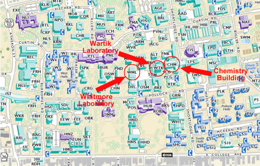 Map And Directions — Penn State University - Department Of Chemistry regarding Hosler Building Penn State Map